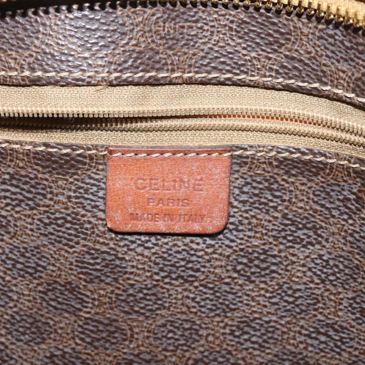 Celine Vintage Macadam Handbag Leather, BROWN, LEATHER, Handbag