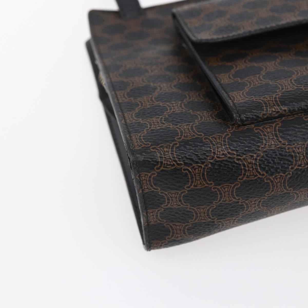 Celine Vintage Macadam Shoulder Bag Canvas, BLACK, CANVAS, Shoulder bag