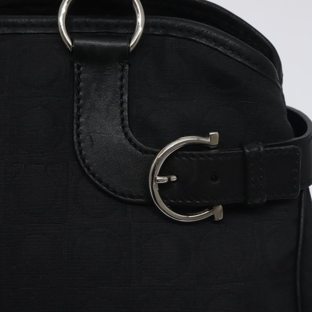 Salvatore Ferragamo Gancini handbag Nylon, BLACK, NYLON, Handbag