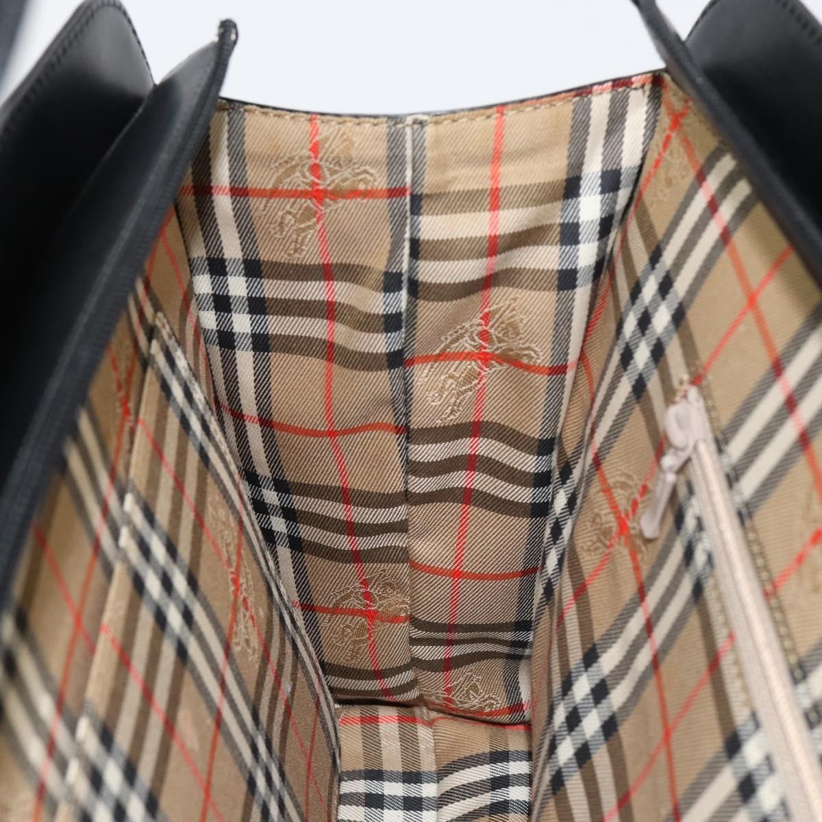 Burberry Vintage Handbag Leather, BLACK, LEATHER, Handbag