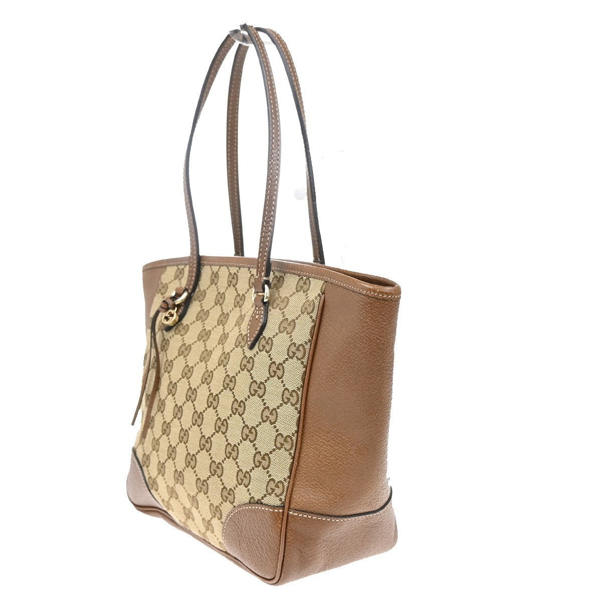 Gucci Bree Tote GG Canvas with Leather, BROWN, CANVAS, Tote bag