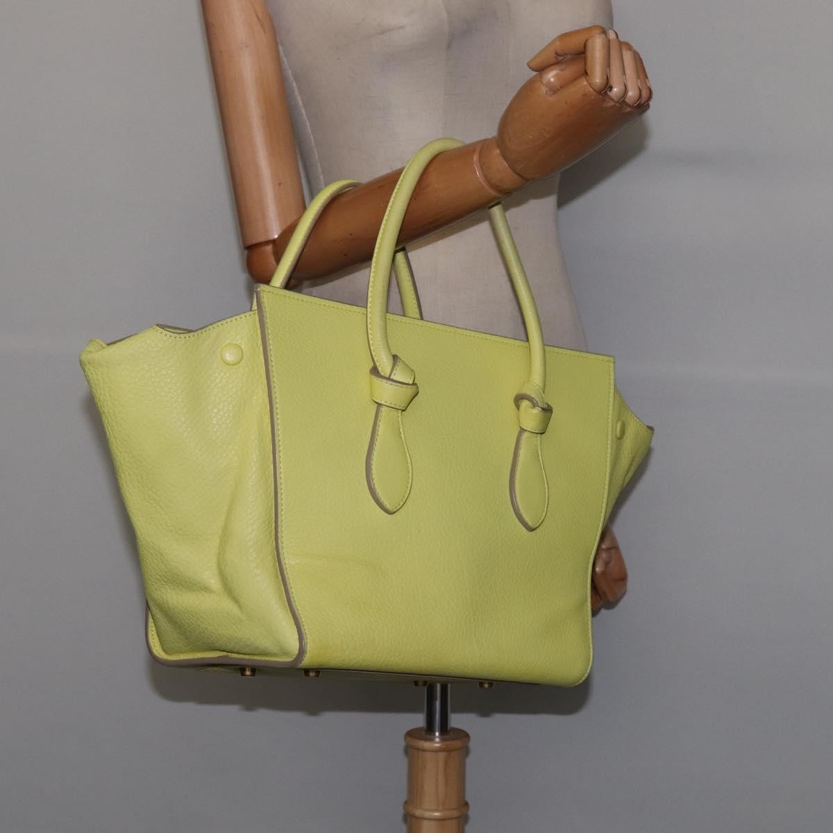 Celine Tie Knot Tote Smooth Leather, YELLOW, LEATHER, Tote bag