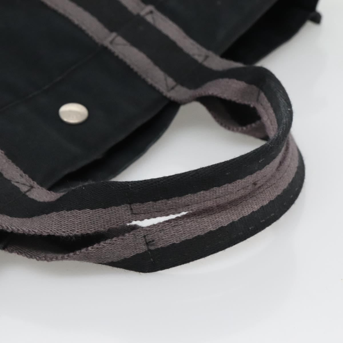 Hermes Fourre Tout Tote Canvas, BLACK, CANVAS, Tote bag