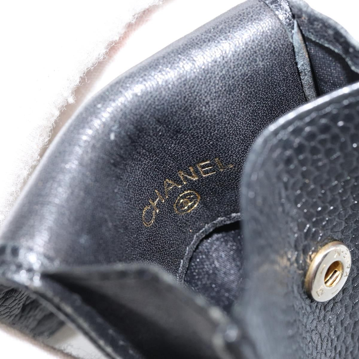 Chanel Vintage CC Phone Holder Crossbody Bag Caviar, BLACK, LEATHER, Clutche & pouche