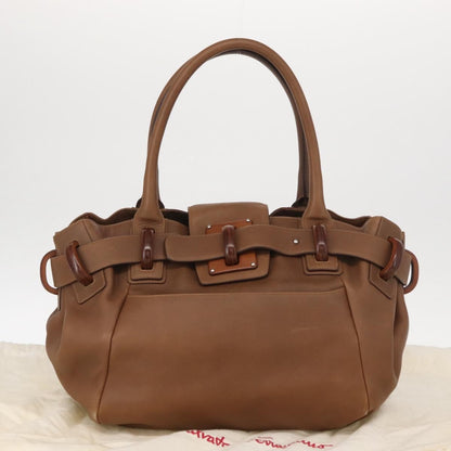 Salvatore Ferragamo Vintage Handbag Leather, BROWN, LEATHER, Handbag
