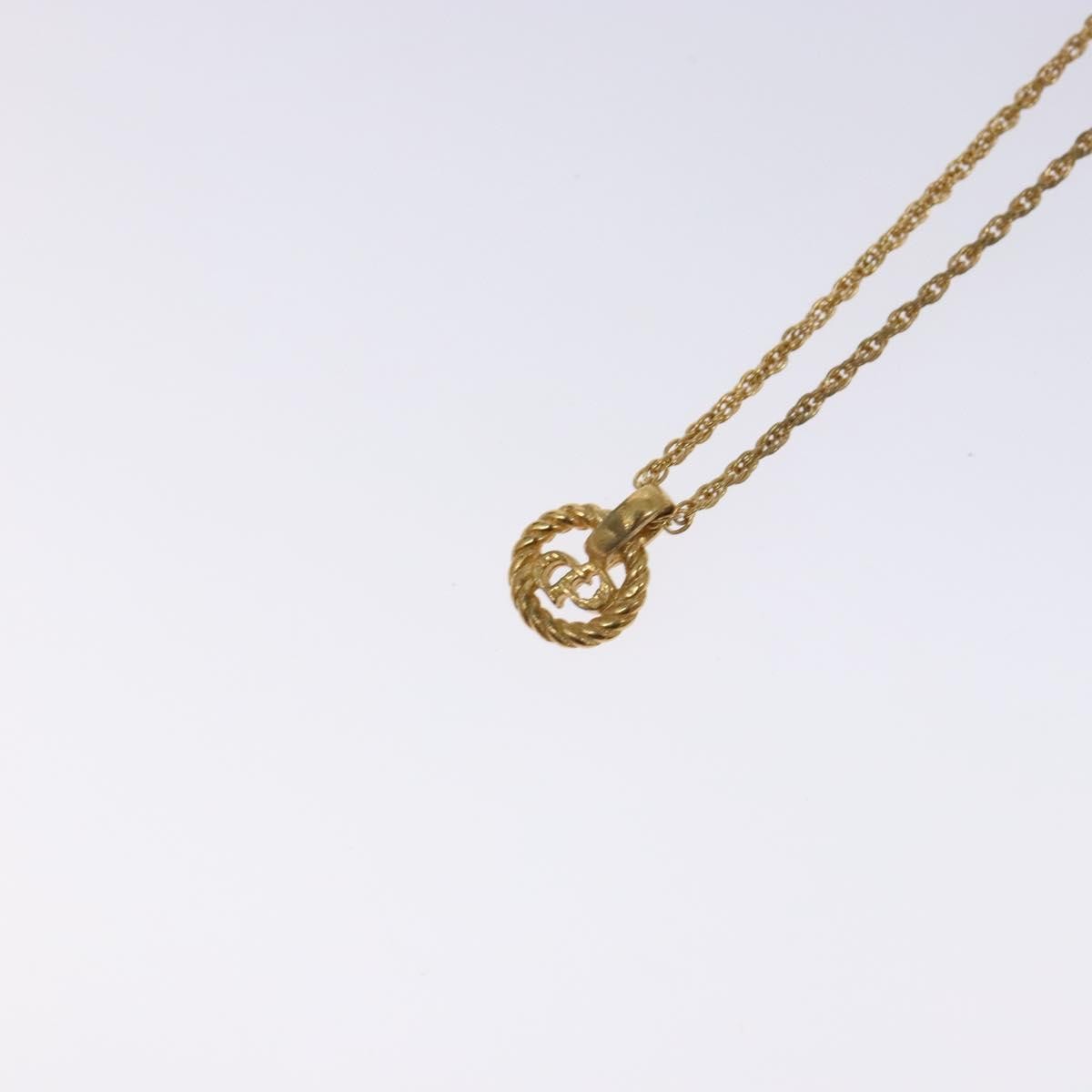 Christian Dior CD Round Pendant Necklace Metal, GOLD, METAL, Necklace