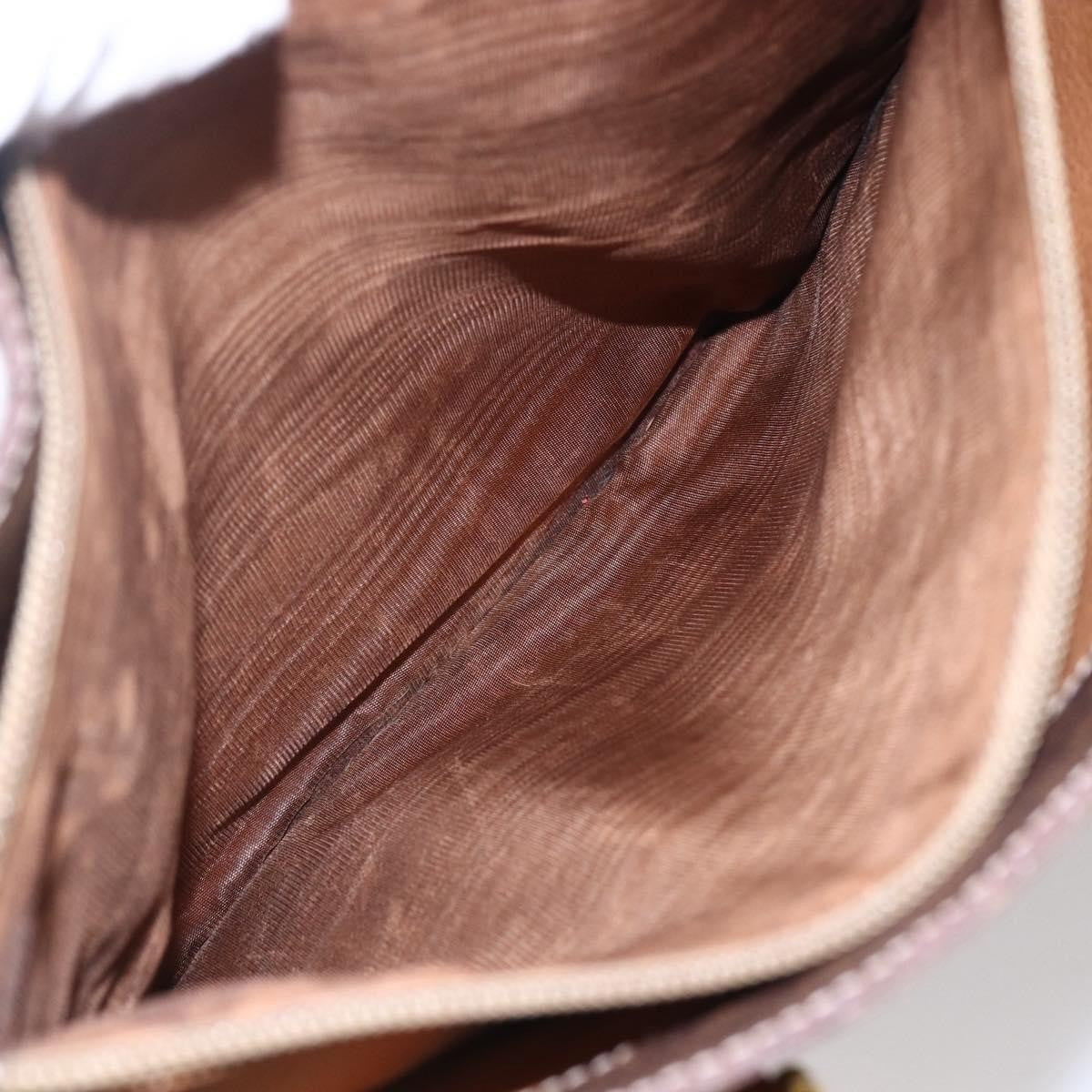 Celine Vintage Macadam Tote bag Canvas and Leather, BROWN, PVC, Tote bag