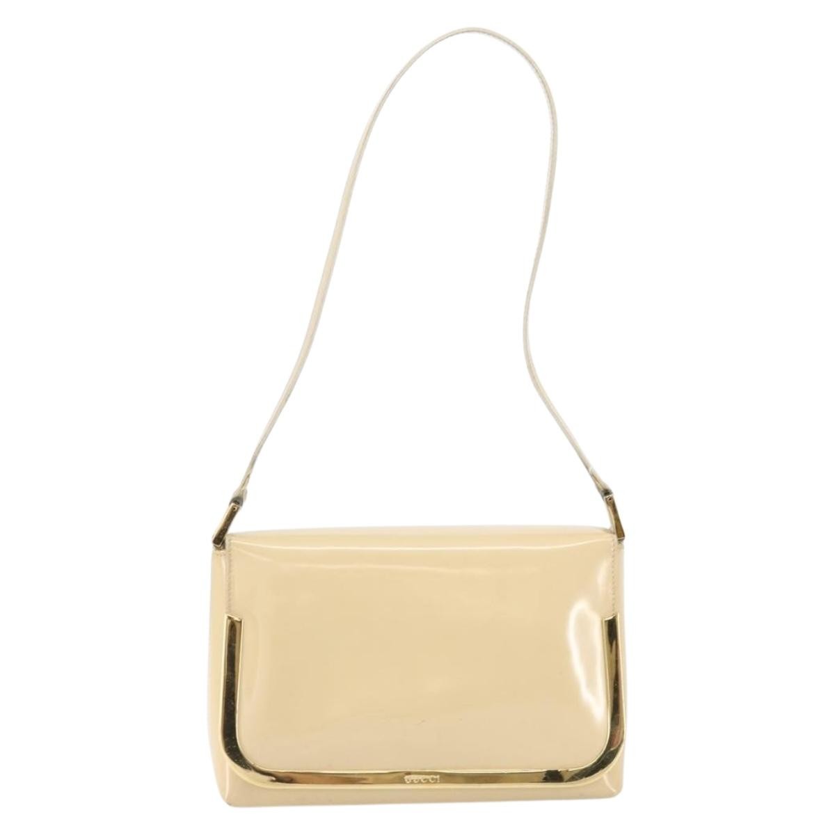 Gucci Vintage Shoulder Bag Patent leather, BEIGE, PATENT_LEATHER, Shoulder bag