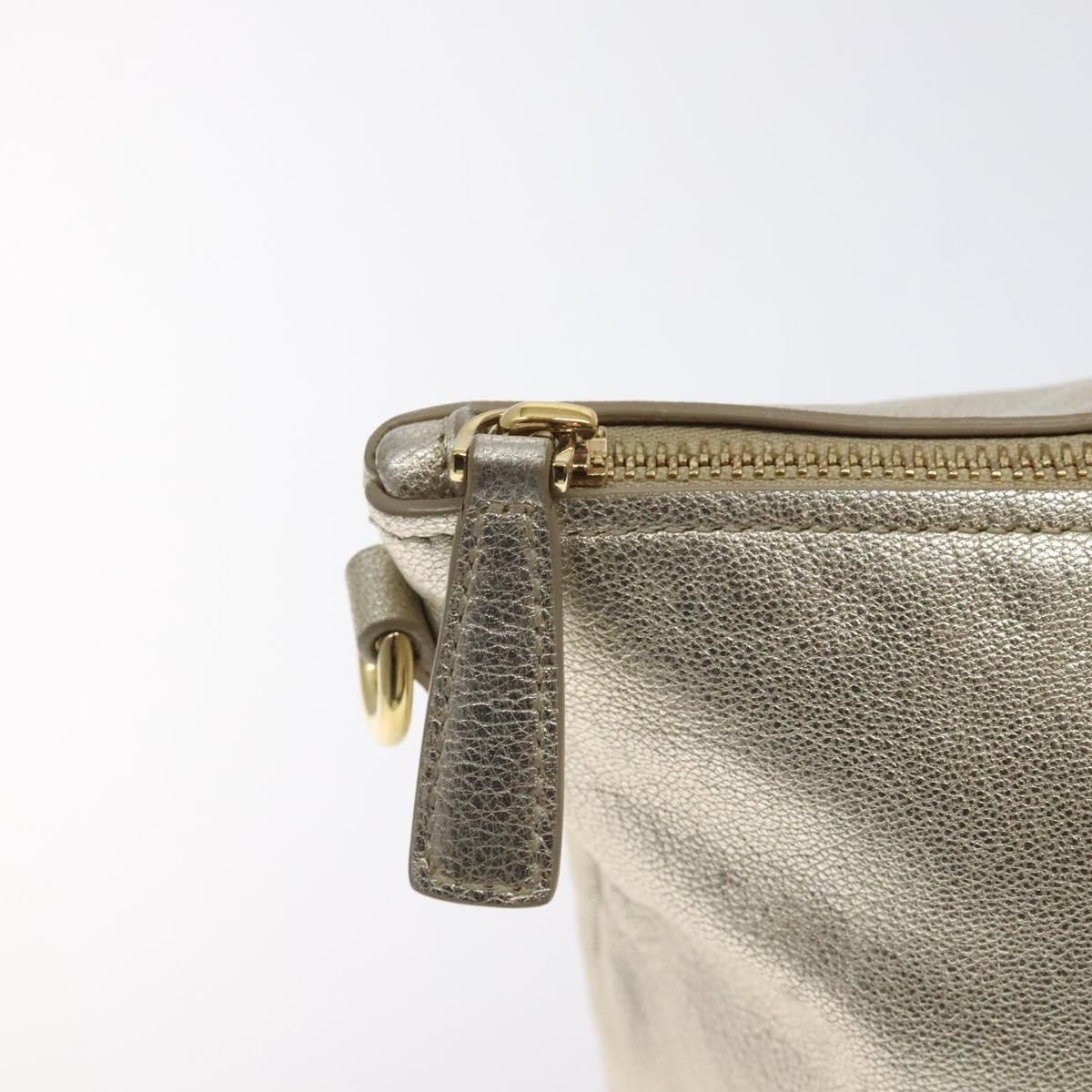 Salvatore Ferragamo Vintage Zip Tote Leather, GOLD, LEATHER, Tote bag