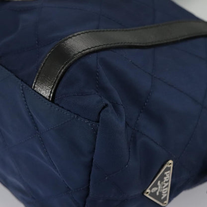 Prada Chain Shoulder Bag Quilted Tessuto, NAVY, NYLON, Shoulder bag