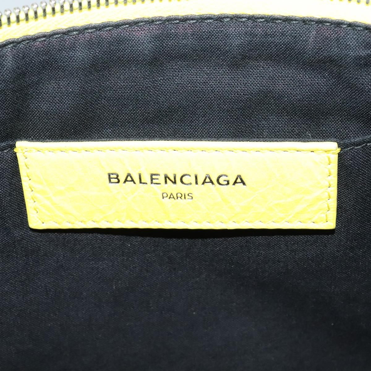 Balenciaga Supermarket Pouch Leather, YELLOW, LEATHER, Clutche & pouche