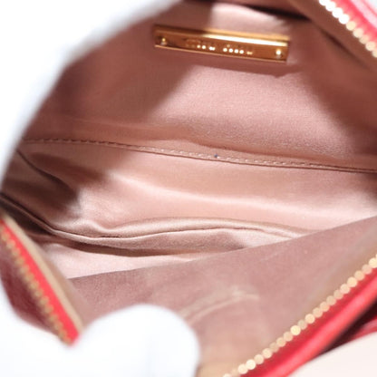 Miu Miu Zip Wristlet Pouch Leather, RED, LEATHER, Clutche & pouche