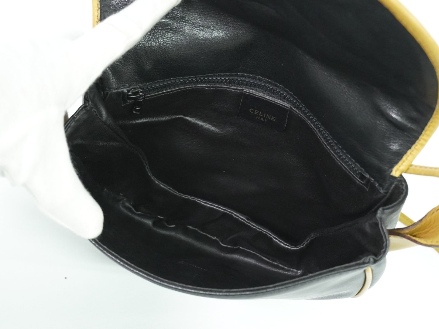 Celine Vintage Shoulder Bag Leather, BLACK, LEATHER, Shoulder bag