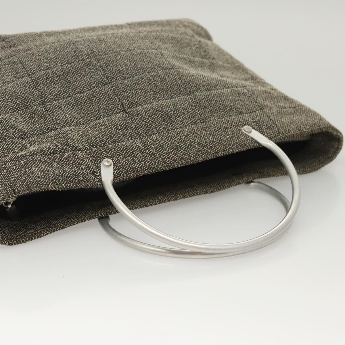 Chanel Vintage Chocolate Bar Tote Quilted Canvas, GRAY, CANVAS, Tote bag