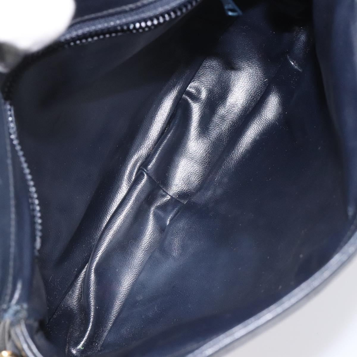 Celine Vintage Macadam Shoulder Bag Canvas and Leather, BLACK, CANVAS, Shoulder bag