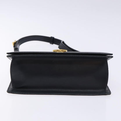 Salvatore Ferragamo Gancini Shoulder Bag Leather, NAVY, LEATHER, Shoulder bag