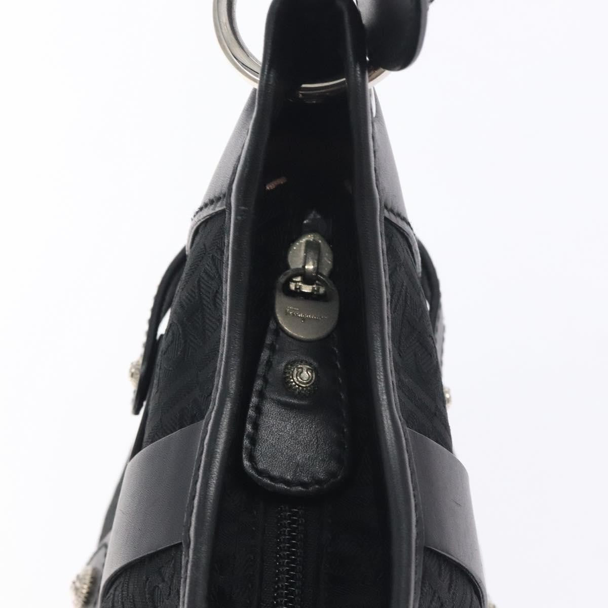 Salvatore Ferragamo Shoulder Bag Canvas, BLACK, CANVAS, Shoulder bag