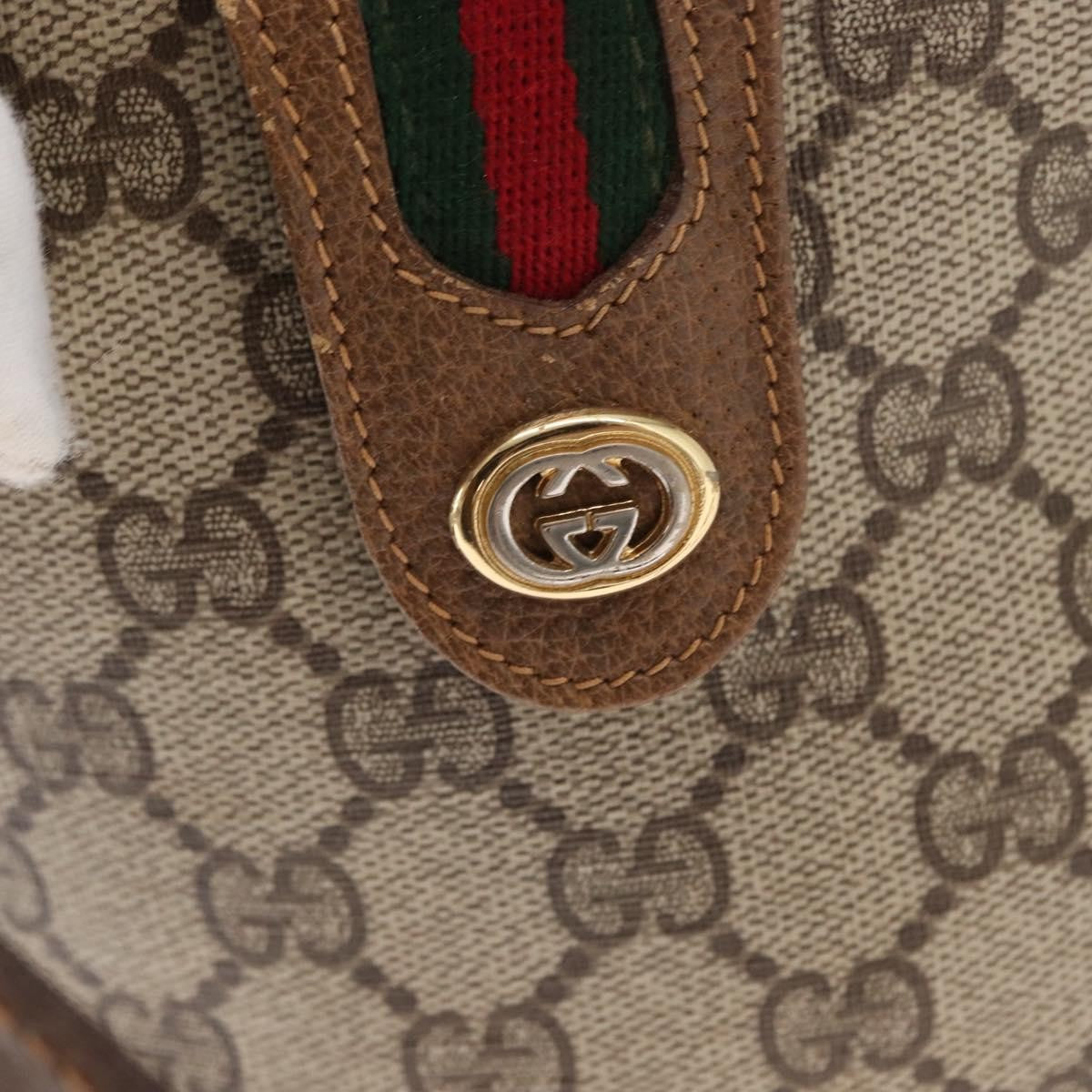 Gucci Vintage Open Shoulder Bag (Outlet) GG Canvas with Leather, BEIGE, PVC, Shoulder bag