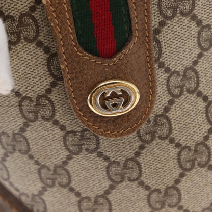 Gucci Vintage Open Shoulder Bag (Outlet) GG Canvas with Leather, BEIGE, PVC, Shoulder bag