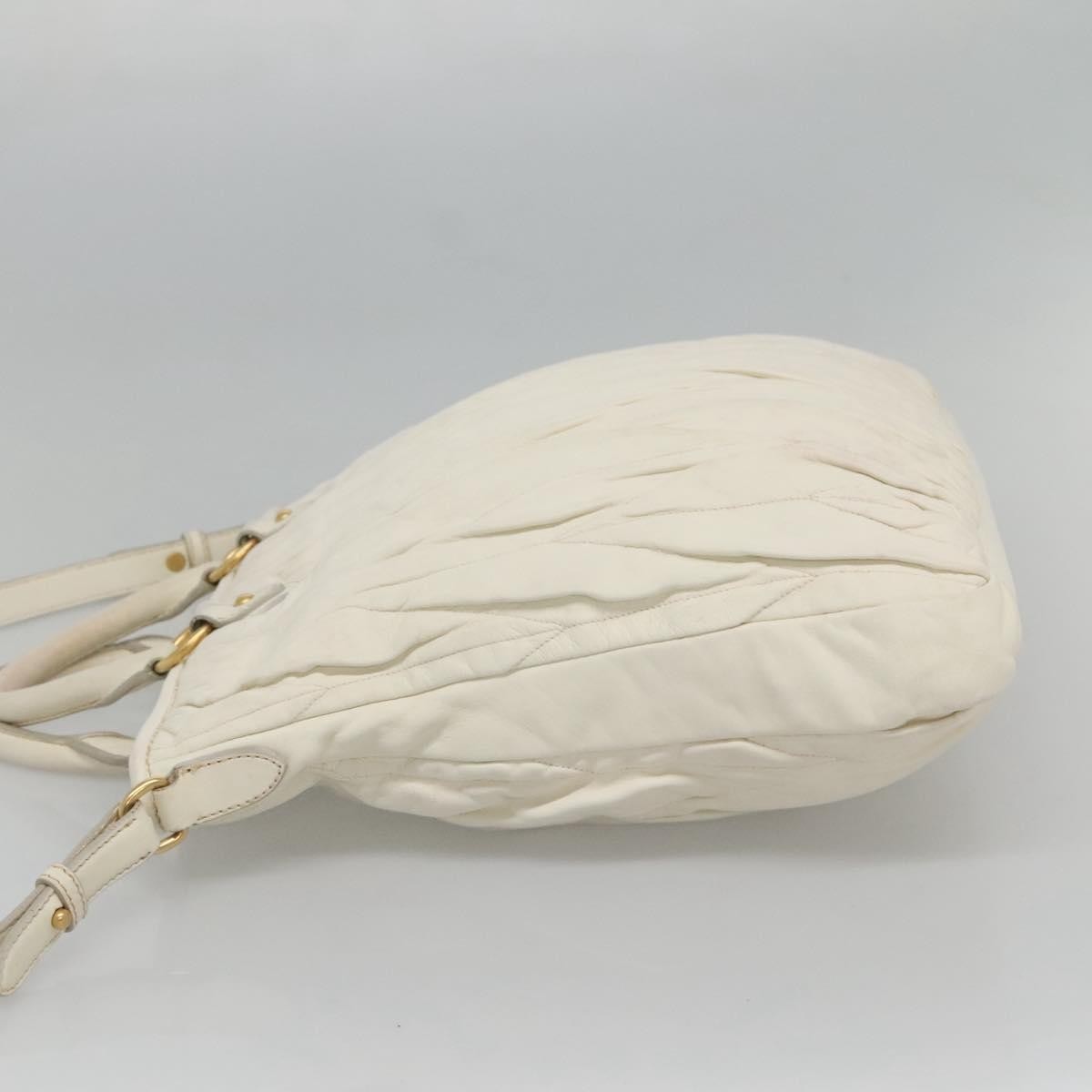 Miu Miu Vintage Tote bag Leather, WHITE, LEATHER, Tote bag
