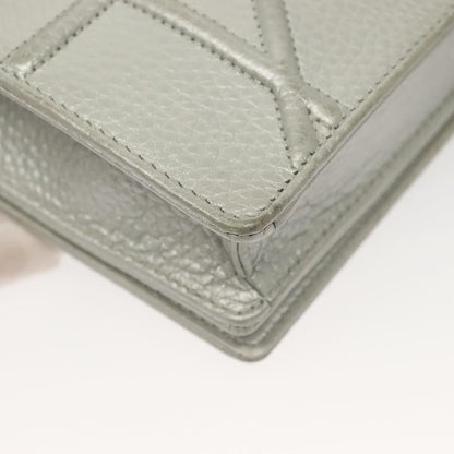 Christian Dior Diorama Wallet on Chain Leather, SILVER, LEATHER, Wallets