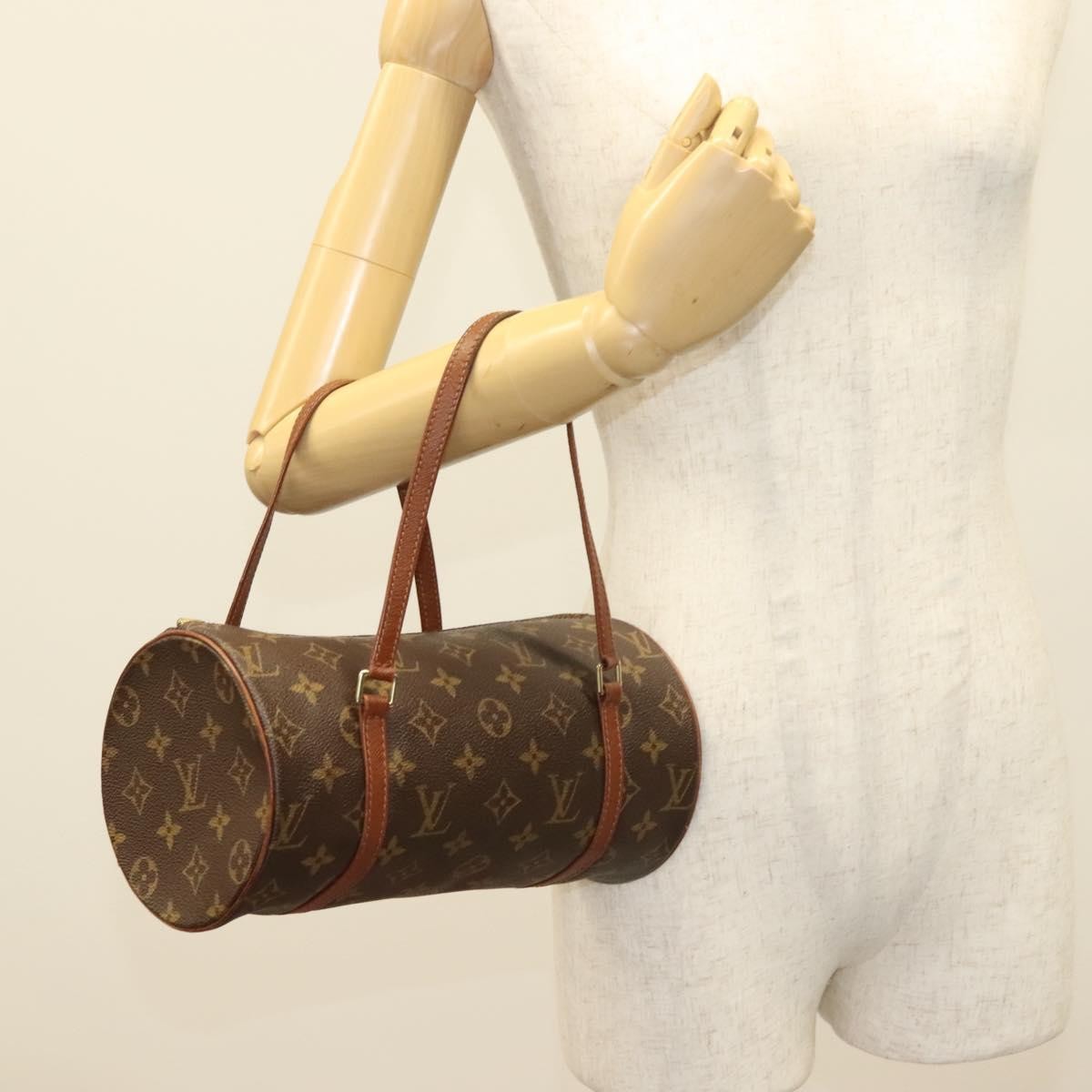 Louis Vuitton Papillon Handbag Monogram Canvas, BROWN, CANVAS, Handbag