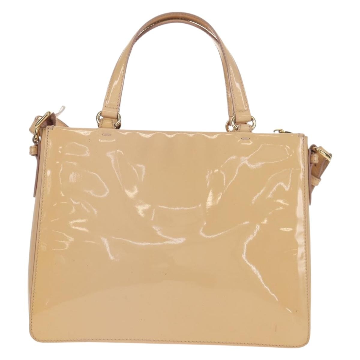 Salvatore Ferragamo Convertible Vara Bow Tote Patent Leather, BEIGE, PATENT_LEATHER, Tote bag