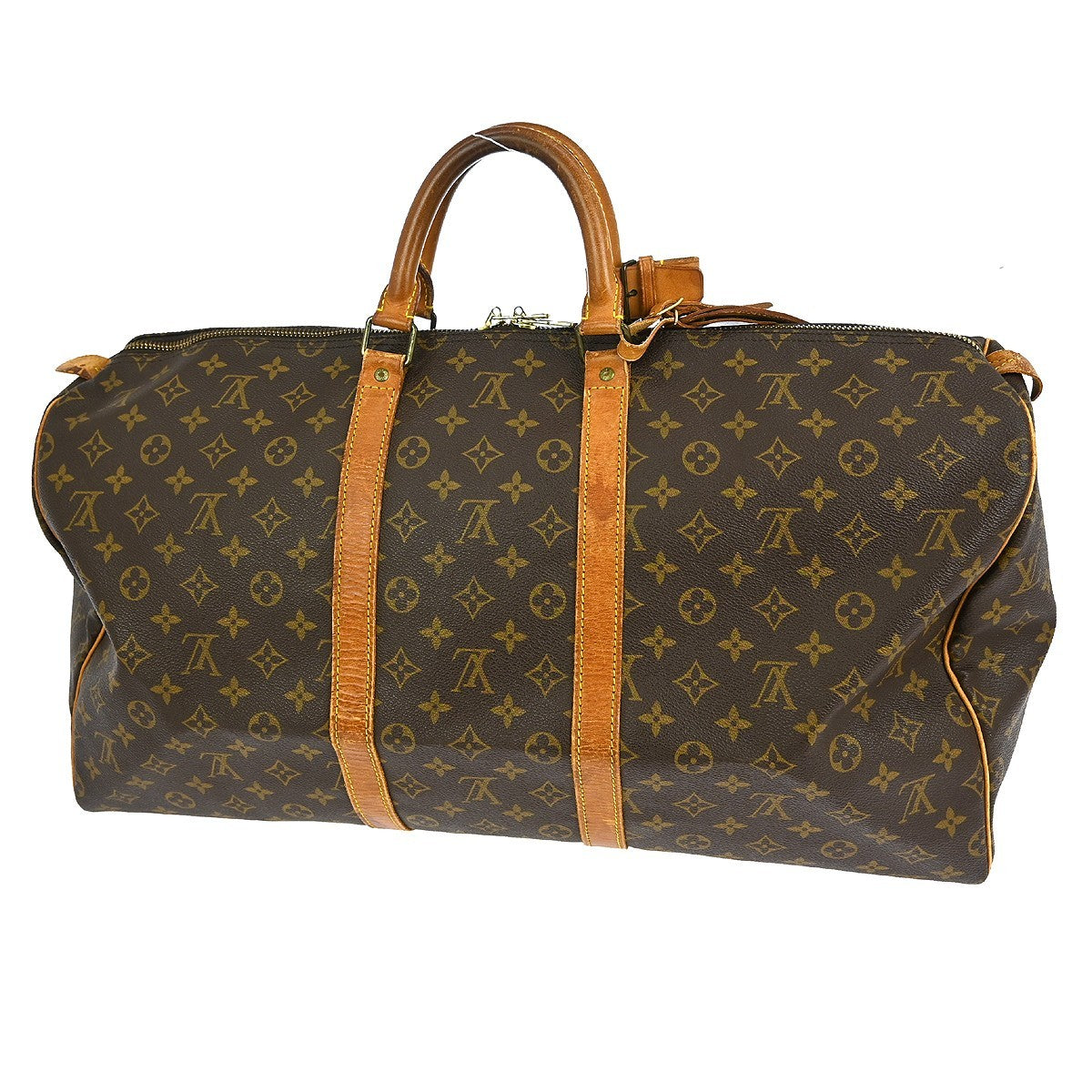 Louis Vuitton Keepall Bag Monogram Canvas, BROWN, CANVAS, Travel bag