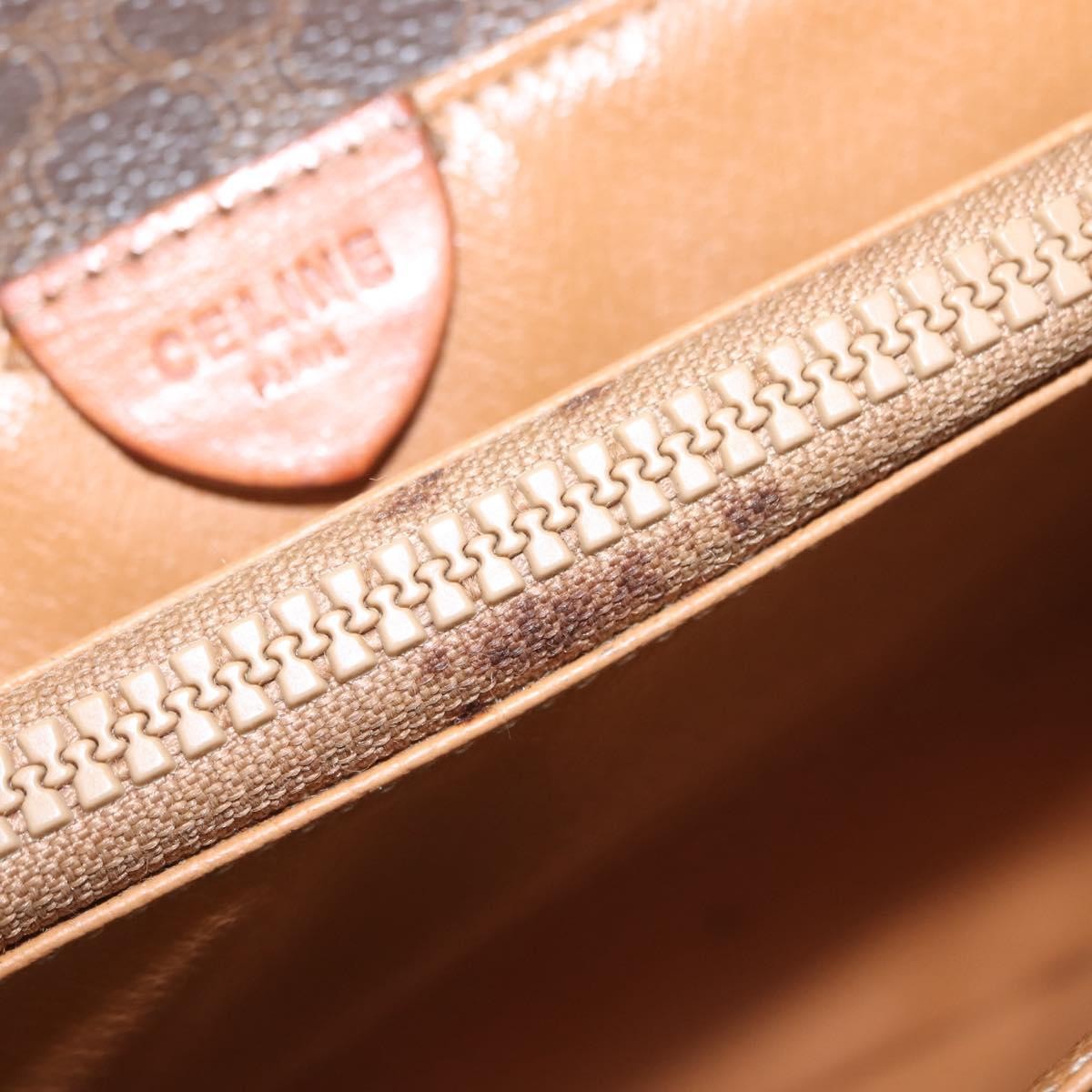 Celine Vintage Macadam Shoulder Bag Canvas, BROWN, CANVAS, Shoulder bag