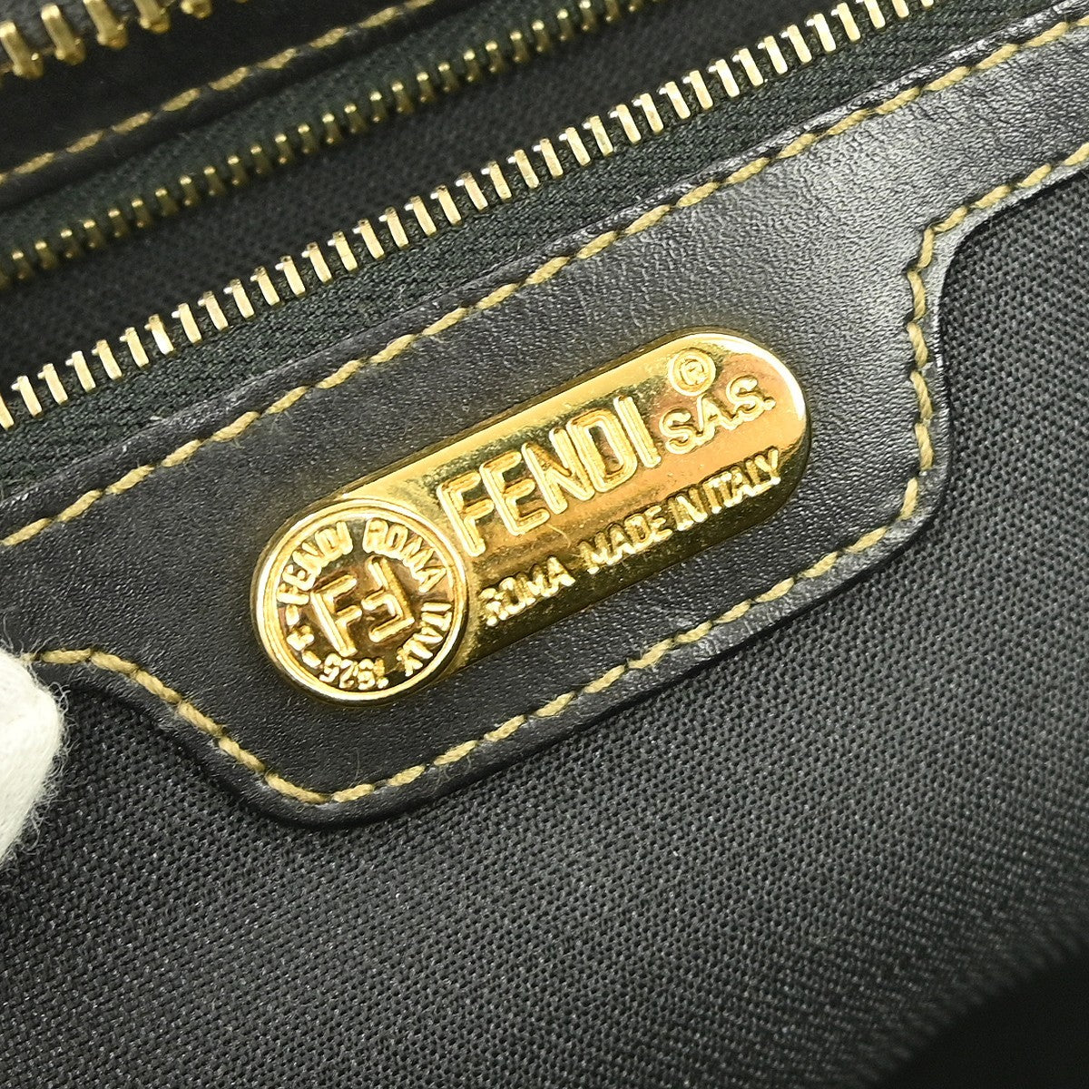 Fendi Vintage Pequin Convertible Boston Bag Coated Canvas, BROWN, CANVAS, Handbag