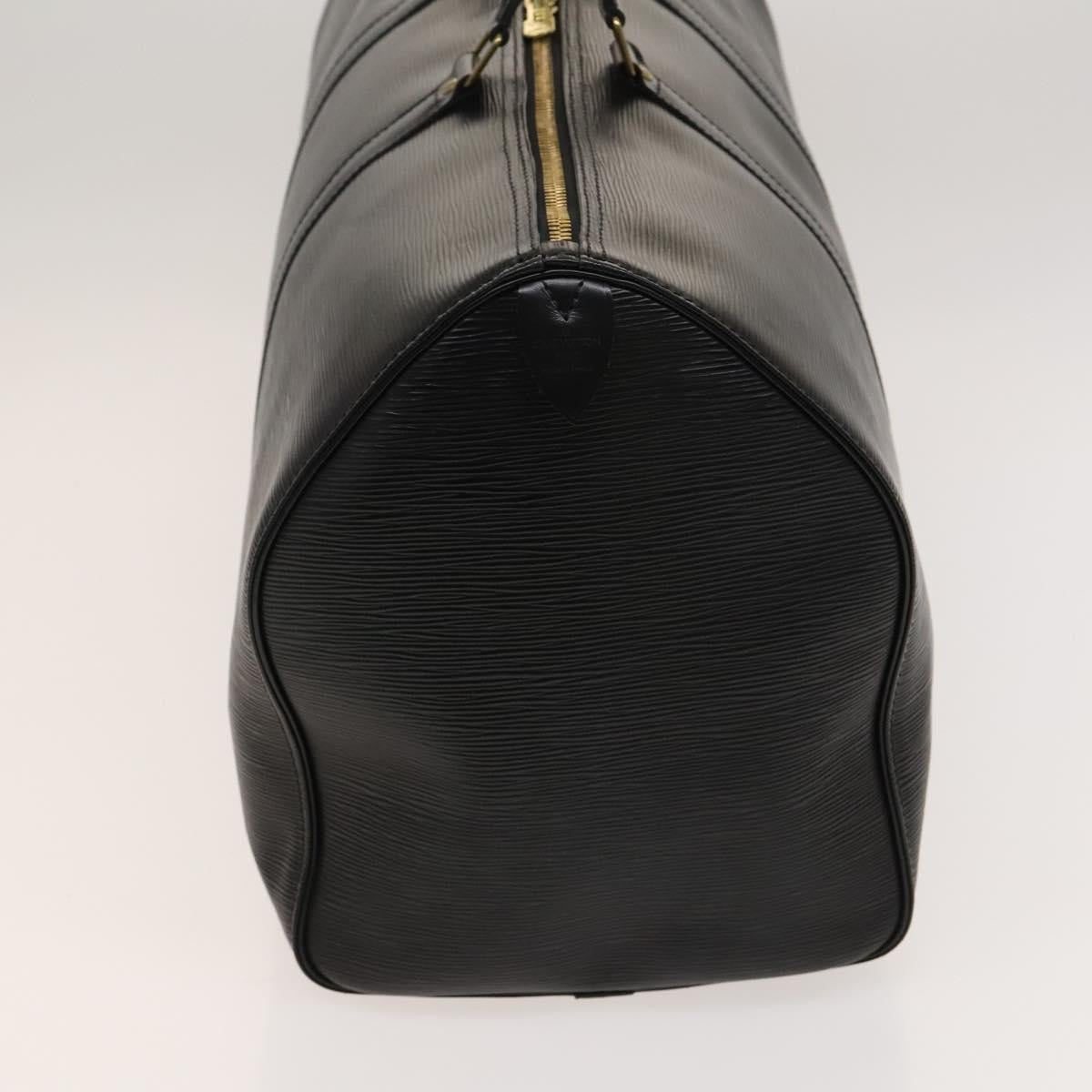Louis Vuitton Keepall Bag Epi Leather, BLACK, LEATHER, Travel bag