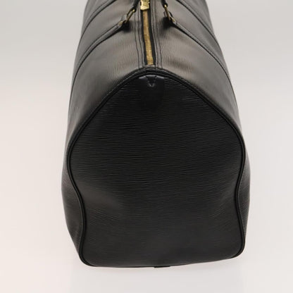 Louis Vuitton Keepall Bag Epi Leather, BLACK, LEATHER, Travel bag