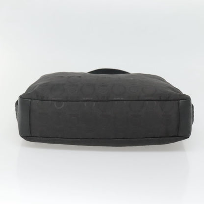 Salvatore Ferragamo Gancini Shoulder Bag Canvas, BLACK, CANVAS, Shoulder bag