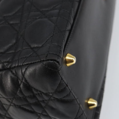 Christian Dior Vintage Lady Dior Bag Cannage Quilt Lambskin, BLACK, LEATHER, Handbag
