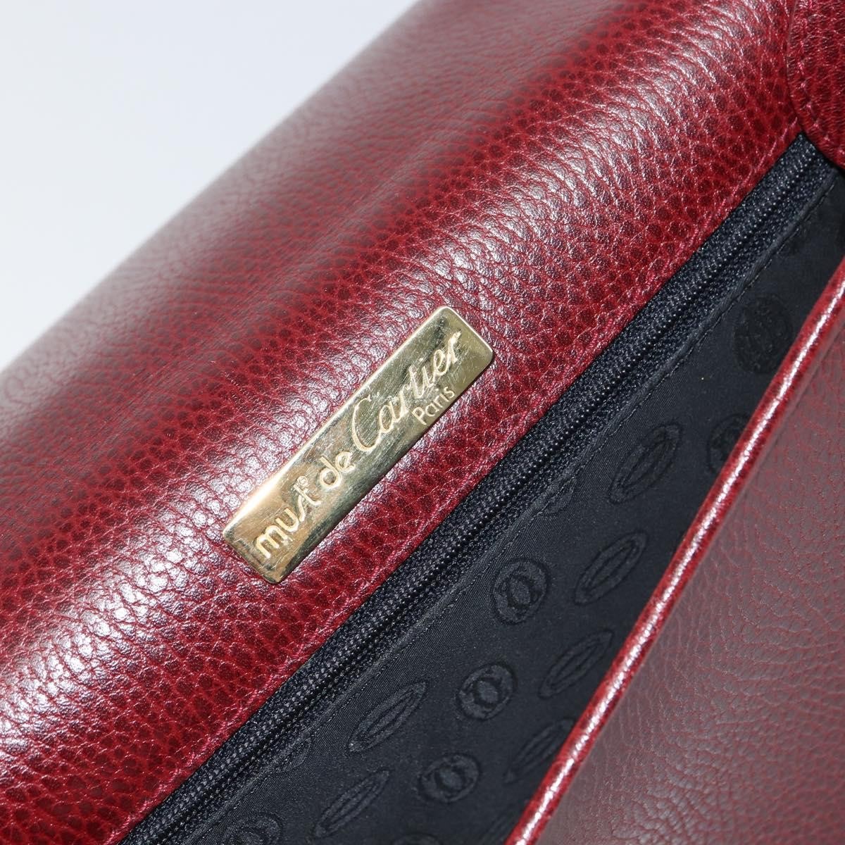 cartier Must de Cartier Shoulder Bag Leather, BURGUNDY, LEATHER, Shoulder bag