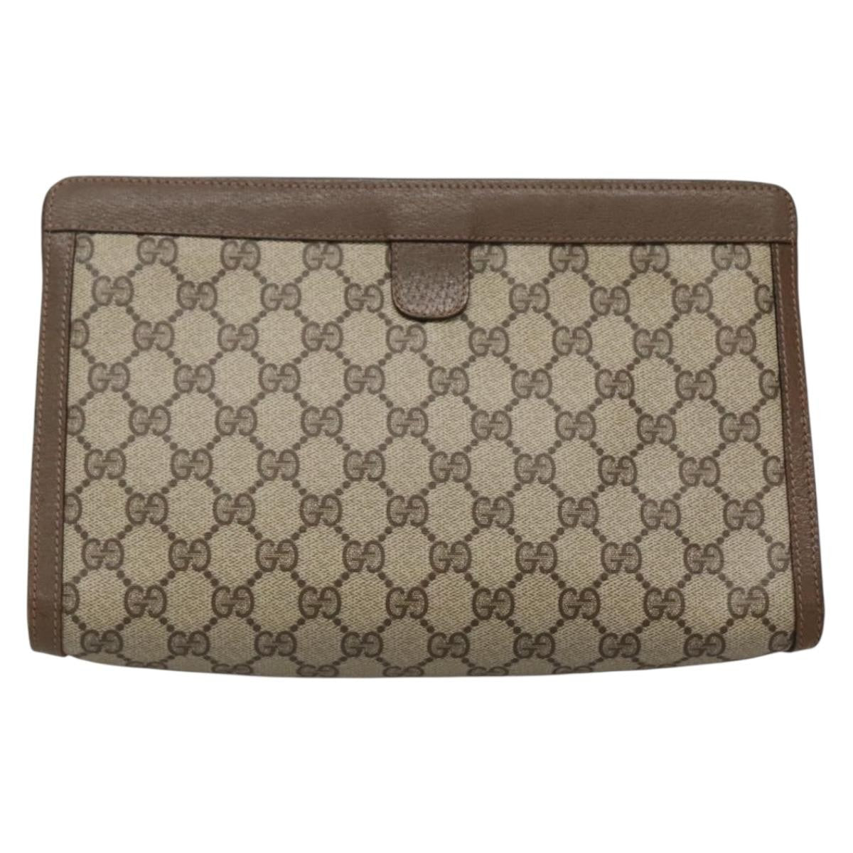 Gucci Vintage old clutch Canvas, BEIGE, PVC, Clutche & pouche