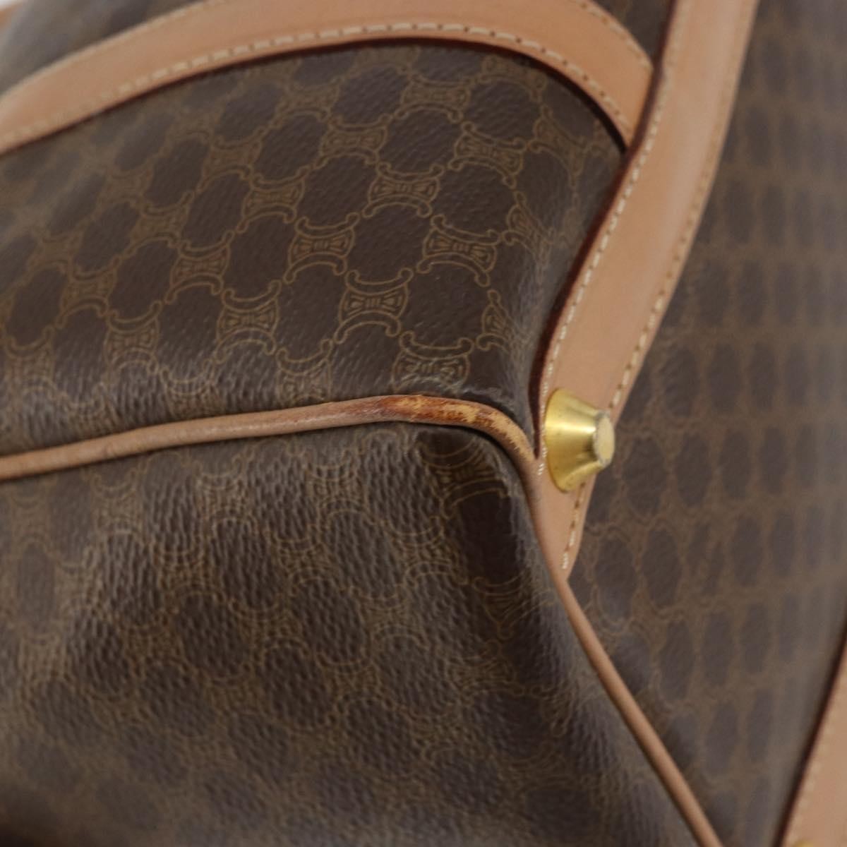 Celine Vintage Macadam Boston bag Canvas, BROWN, CANVAS, Travel bag