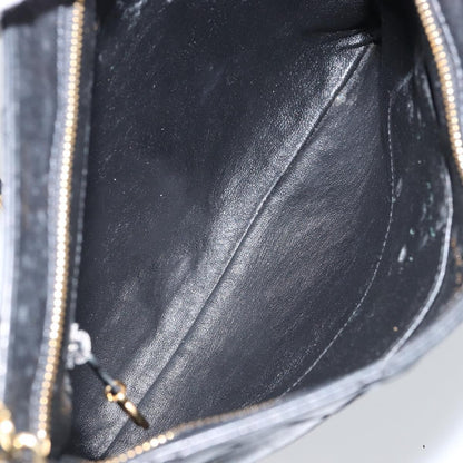 Chanel Vintage Shoulder Bag Leather, BLACK, LEATHER, Shoulder bag