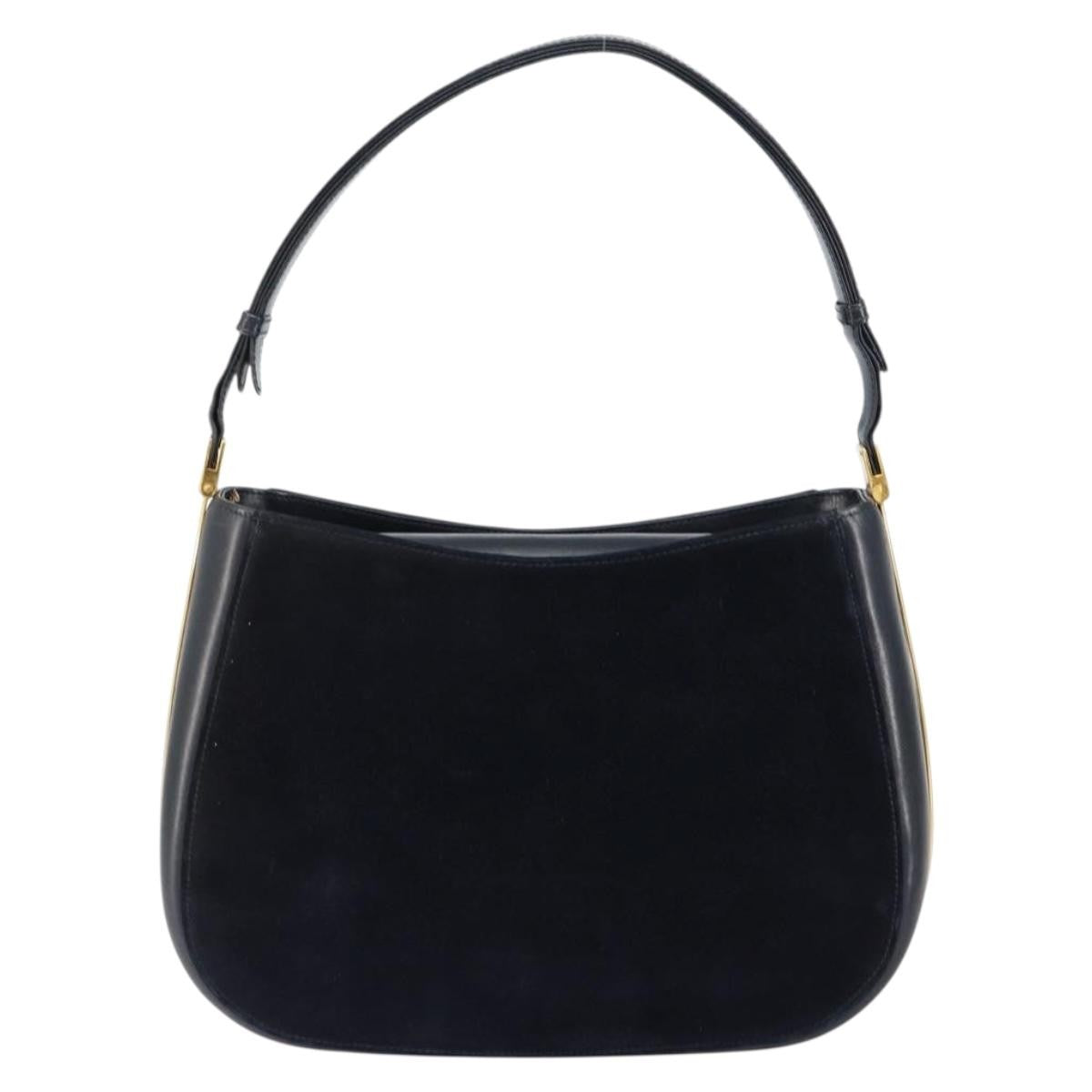 Gucci Vintage Handbag Suede, NAVY, SUEDE, Handbag