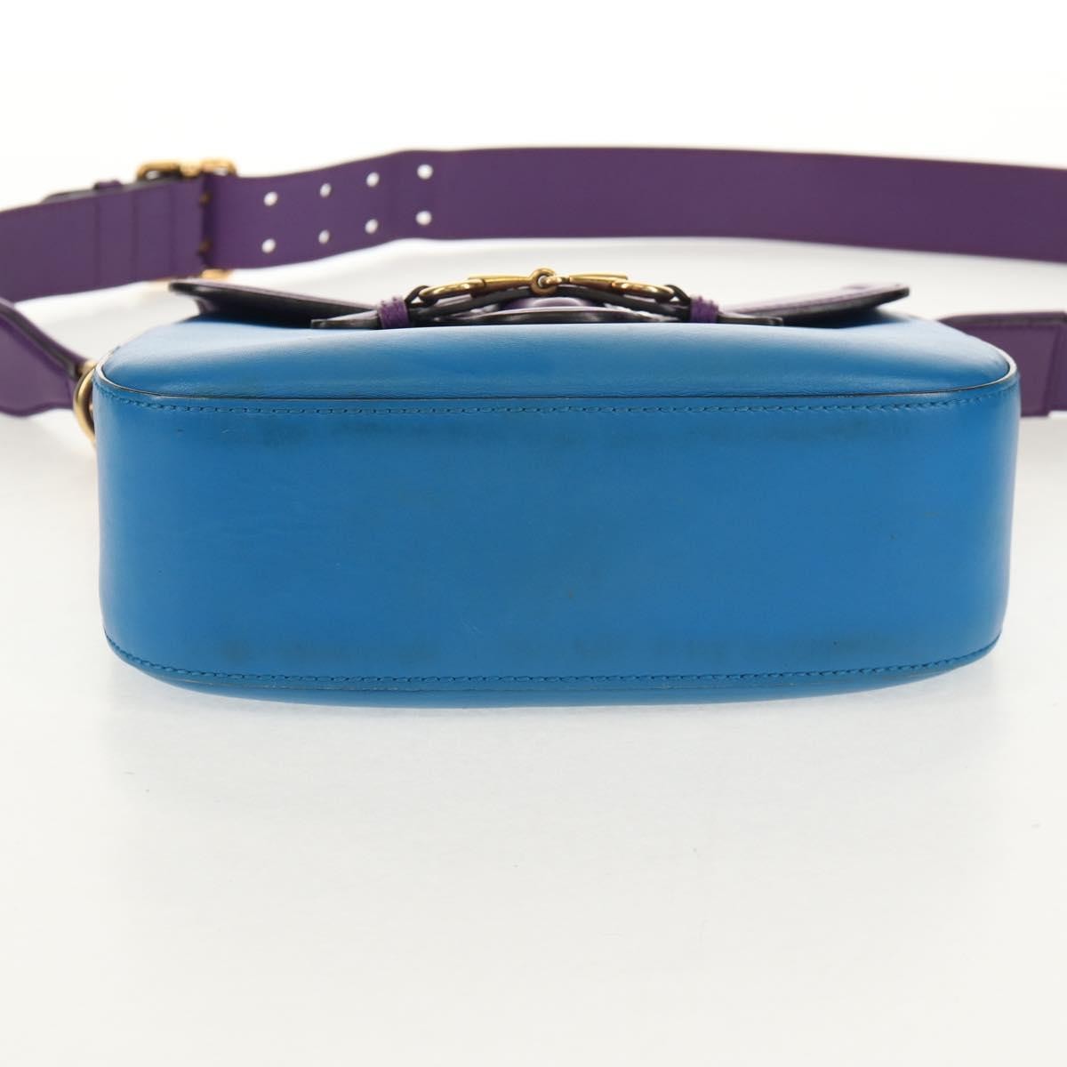 Gucci Lady Web Shoulder Bag Leather, BLUE, LEATHER, Shoulder bag