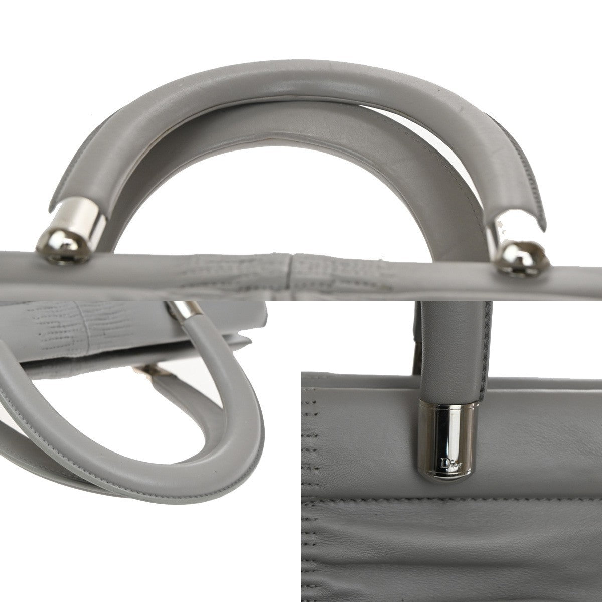 Christian Dior Karenina Tote Lambskin, GRAY, LEATHER, Tote bag