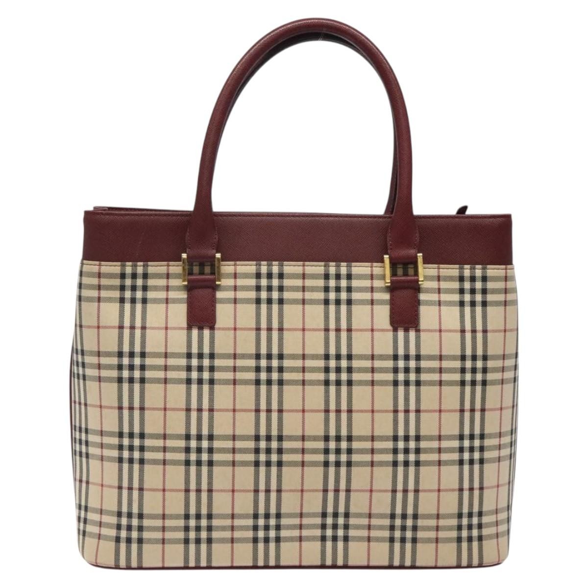 Burberry Nova Check Tote Canvas and Leather, BEIGE, CANVAS, Tote bag