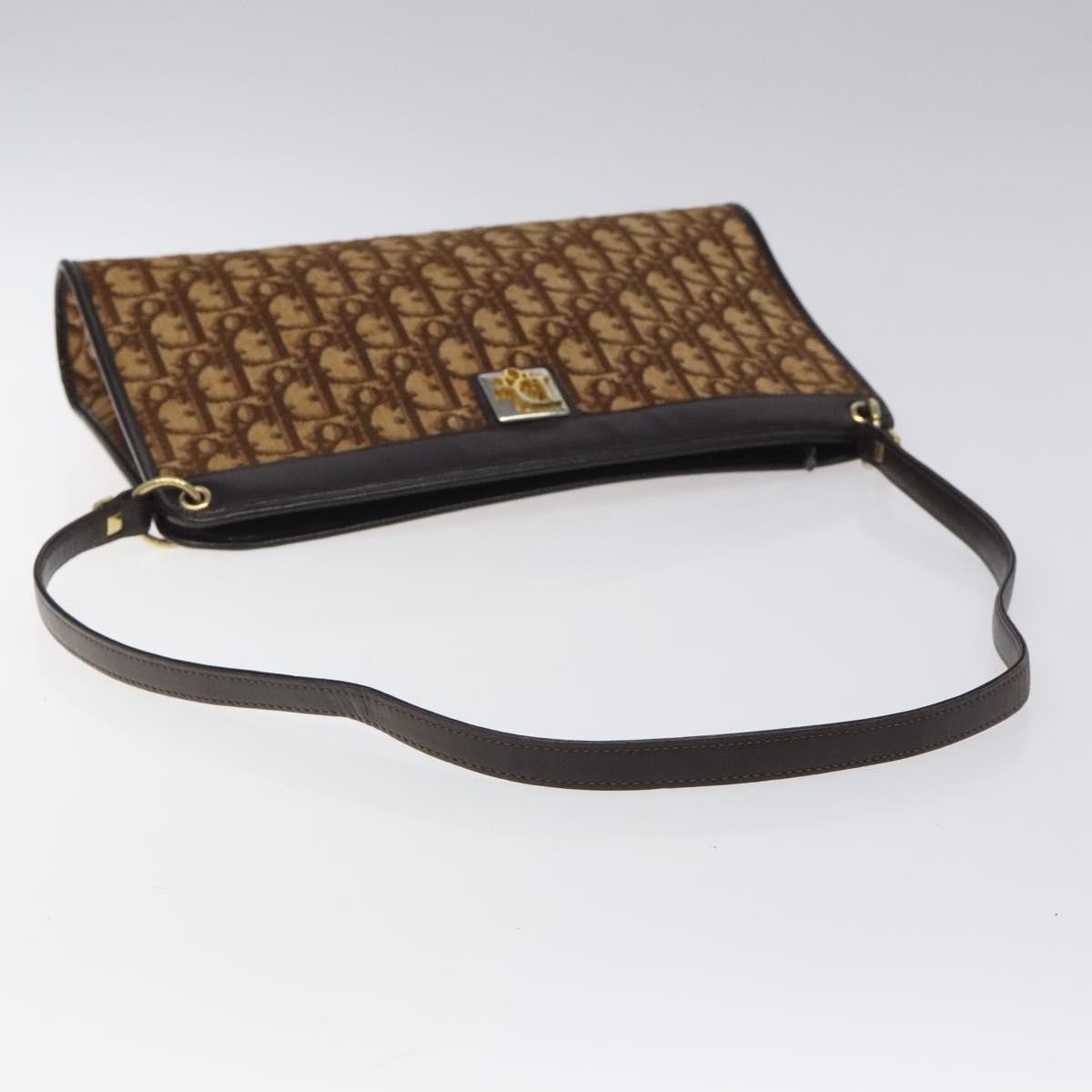 Christian Dior Vintage Trotter Shoulder Bag Canvas, BROWN, CANVAS, Shoulder bag