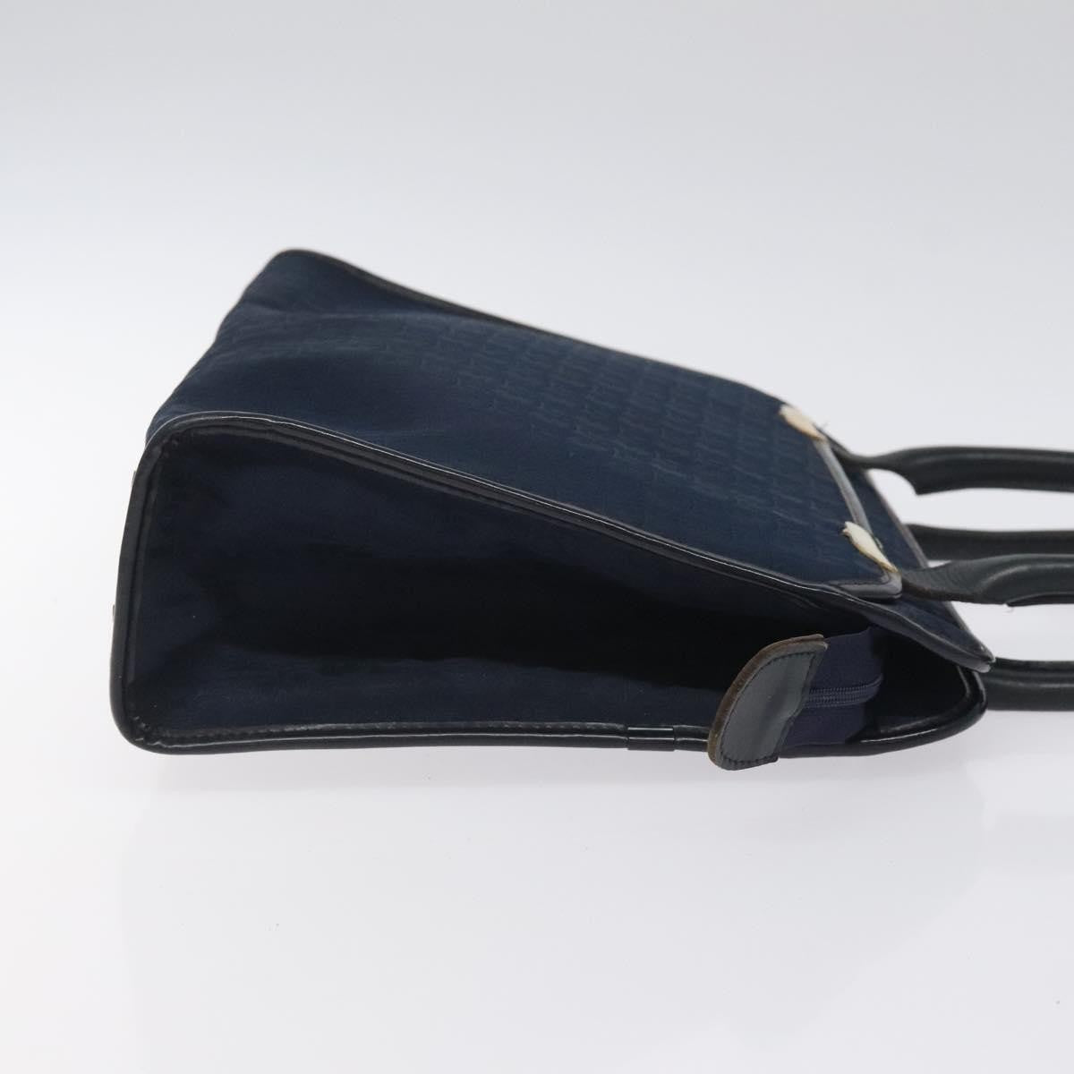 Christian Dior Vintage Trotter Handbag Canvas, NAVY, CANVAS, Handbag