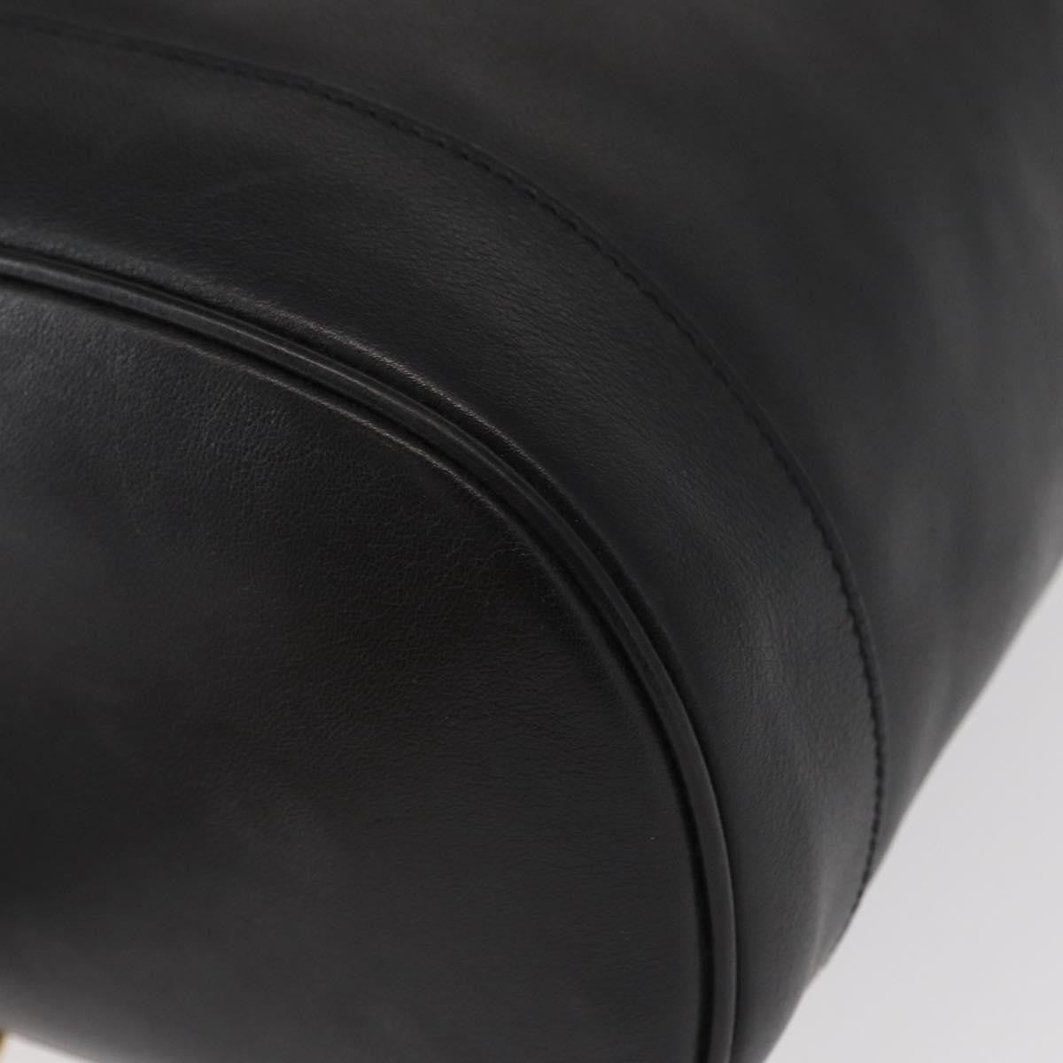 Gucci Vintage Bamboo Sling Backpack Leather, BLACK, LEATHER, Shoulder bag