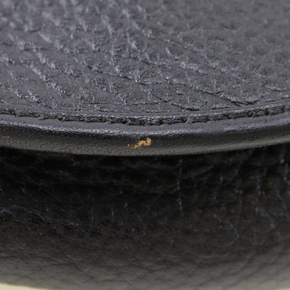 Christian Dior Vintage CD Logo Shoulder Bag Leather, BLACK, CALFSKIN, Shoulder bag