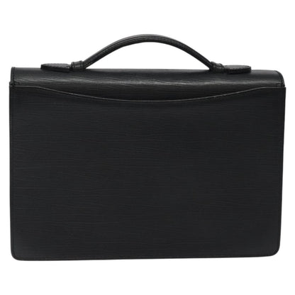 Versace Lock Flap Briefcase Leather, BLACK, LEATHER, Briefcase