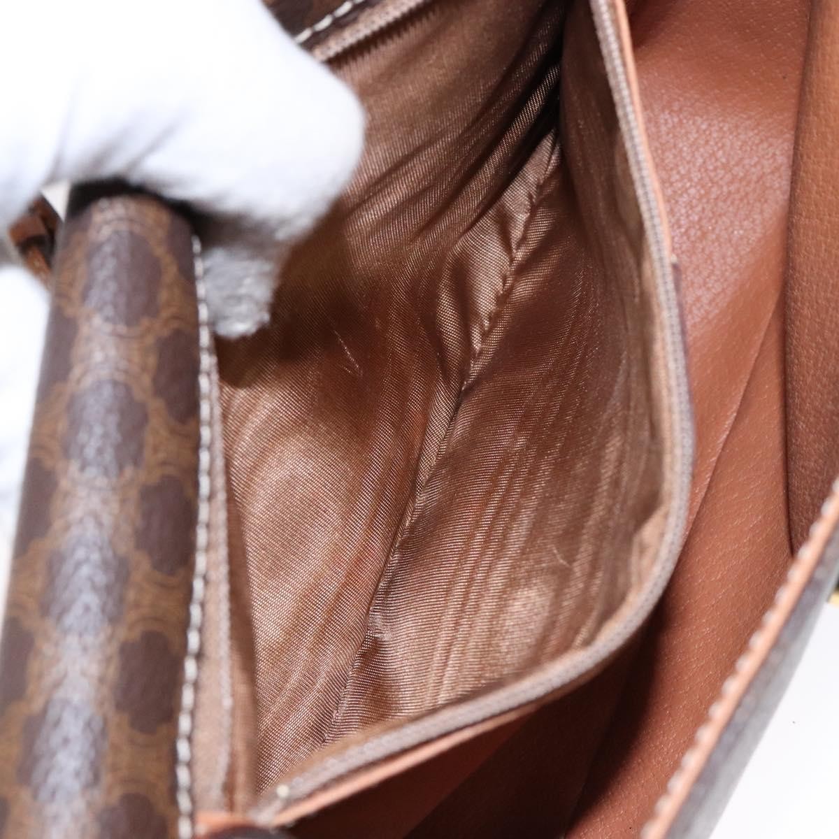 Celine Macadam Shoulder Bag PVC Leather, BROWN, CANVAS, Shoulder bag