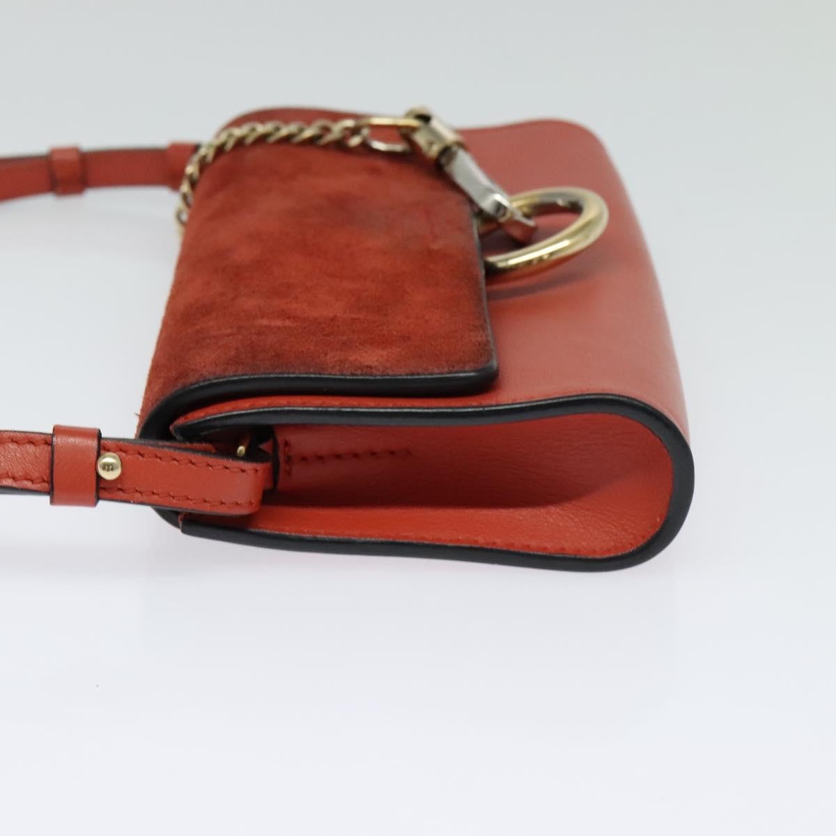 Chloe Faye Shoulder Bag Leather and Suede, Red, Leather, Shoulder Bag