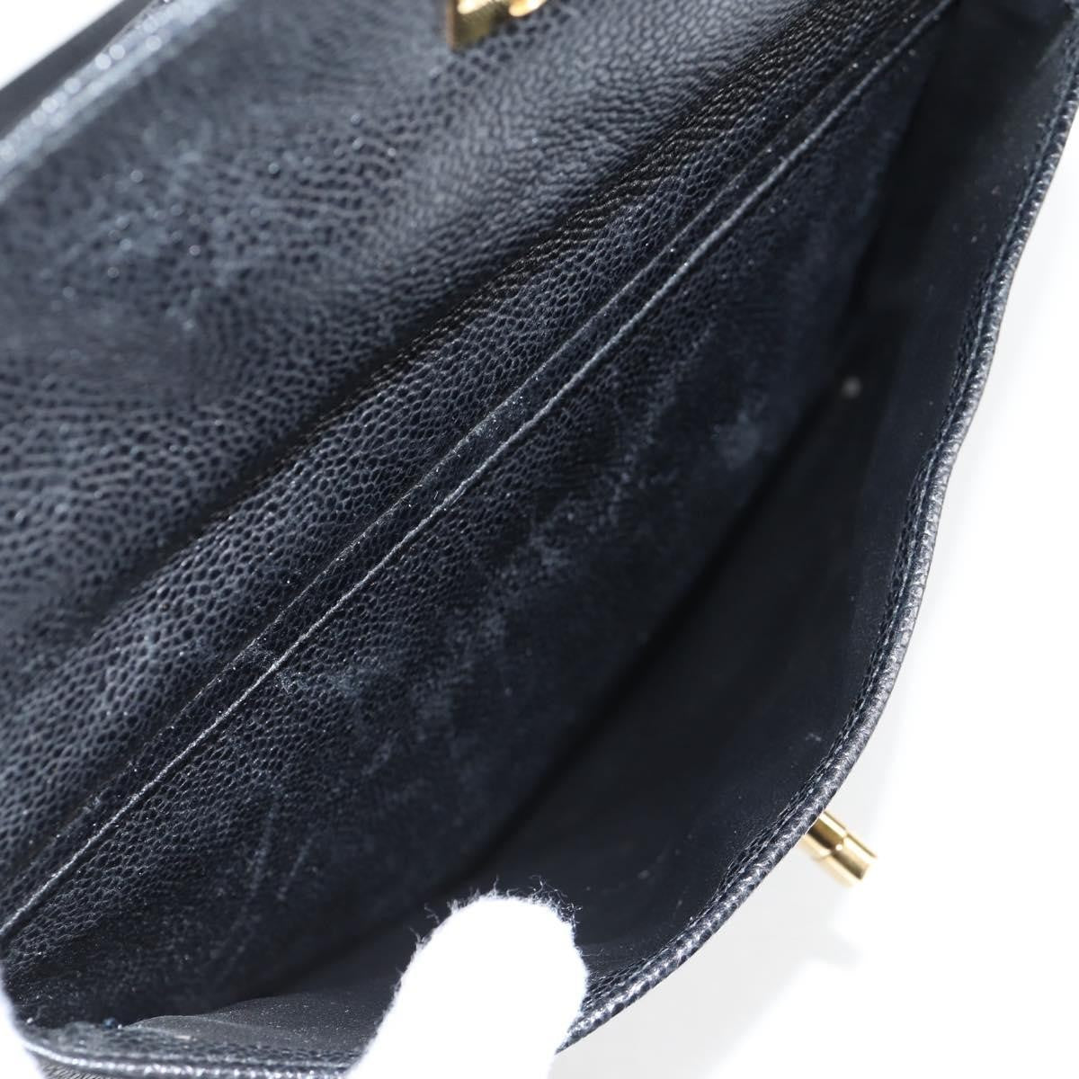 Chanel Vintage Front Pocket Camera Shoulder Bag Quilted Caviar, BLACK, LEATHER, Shoulder bag